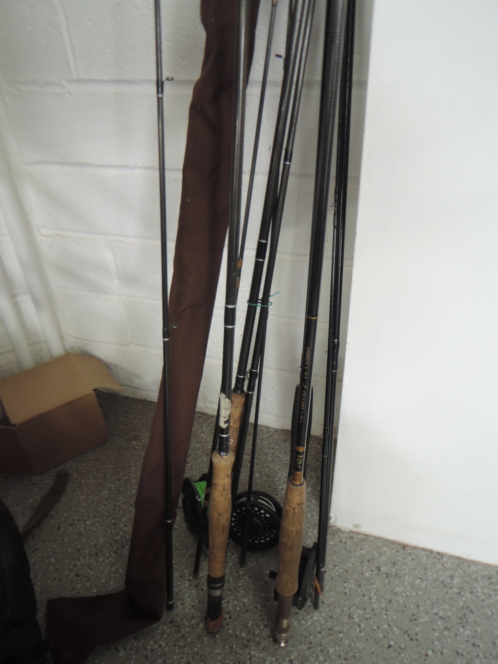 A selection of fly fishing rods and reels