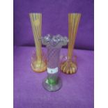 A selection of fine Victorian glass including candy twist stem vase pair