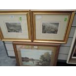 A selection of prints including cattle drinking at riverside