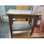 A vintage oak side table