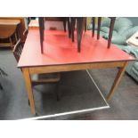 A vintage formica top table