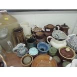 A selection of earthen glazed ceramics