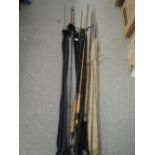 A selection of fly fishing rods including John Norris