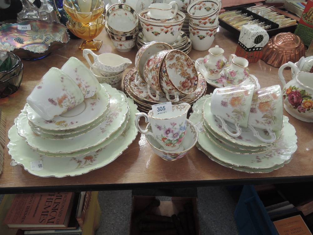 A selection of fine tea cups and saucers