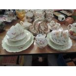 A selection of fine tea cups and saucers