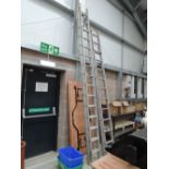 A pair of aluminium extendable ladders