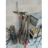 A large selection of garden tools