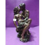 A model sculpture of two lovers embracing