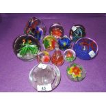 A selection of A selection of glass paper weights and dumps