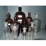 A selection of photographic and development bottles and similar