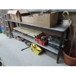 A two tier bakery stainless steel work bench
