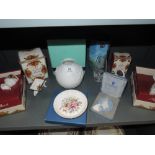 A selection of ceramics and glass ware including Kaiser and Old Country Roses