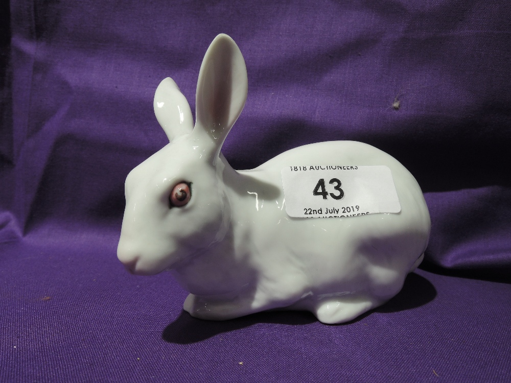A ceramic figure of a rabbit by Georg Jensen