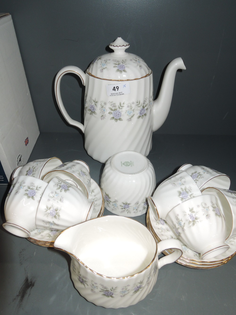 A part tea service by Mintons in the Alpine Spring design