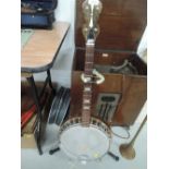 A vintage Banjo, probably by Kay, Germany, 1970s/1980s (stand not included)