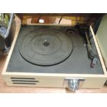 A modern retro style table top record player