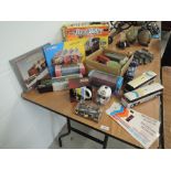 A selection of Toys, advertising and promotional goods including a slot car racing set, two Gray