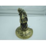 A Mr Maymore brass car mascot made by May & Podmore Ltd Birmingham marked Xmas 1923