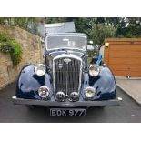 A classic car. A 1938 Wolseley 14/60, with 1818cc six cylinder engine, EOK977. Having full engine