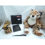 An Esso Lubricant promotional selection, cuddly Esso tigers, Passport wallet, Photo album and Letter