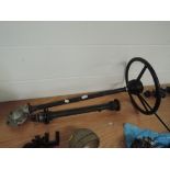 An Austin A7 Steering Column, steering wheel and steering box