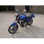 A vintage motorcycle. A Kawasaki ER-5. 500cc, odometer reading 43348 miles, MOT 16th December