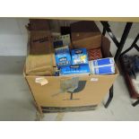 A large box of vintage oil and air filters including Wipac and Harmo