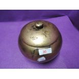 A Japan lacquer hand decorated with moth and butterfly lidded container or tea caddy