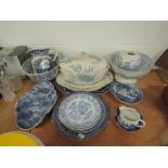 A selection of blue and white wear ceramics