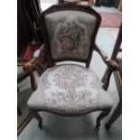 A French style upholstered boudoir chair