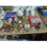 A selection of trinkets and curios including Coalport characters
