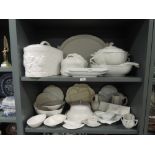 A selection of white glaze ceramics including table wares