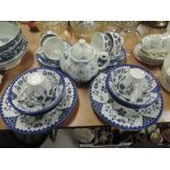 A selection of blue and white wear ceramics