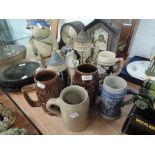 A selection of German style tankards and similar
