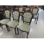 A set of six (four plus two) French style stained frame and dralon dining chairs