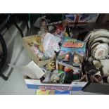 A selection of child toys and games including die cast cars