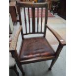 A mid 2th Century oak frame carver chair