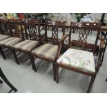 A set of six (four plus two) mahogany Regency style dining chairs