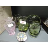 A selection of sea green glass wares and similar