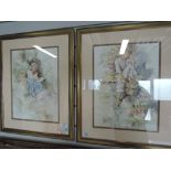 A pair of Gordon King framed prints young ladies