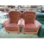 Two dralon arm chairs