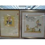 Two prints after Mabel Lucie Attwell, Life is a game, 11in x 11in and Lots of luck, 7in x 6in