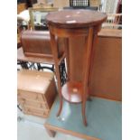 An Edwardian mahogany plant stand