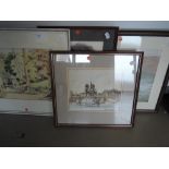 Four framed prints and pictures