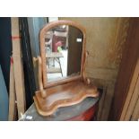 A Victorian light mahogany toilet mirror
