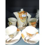 A deco coffee service from Clarice Cliff Newport pottery Reg No 762277