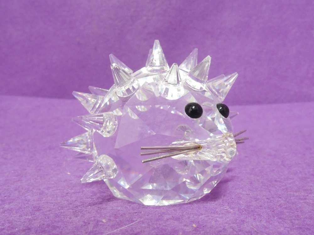 A Swarovski crystal paperweight modelled as a hedgehog