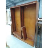 A modern yew wood double bookcase