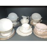 A selection of ceramics including part tea services by Aynsley, Manson Corlett and Simpson