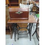 A vintage Singer treadle sewing machine